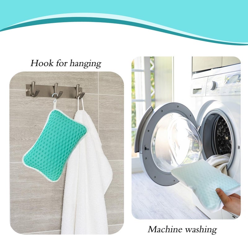 Rasenoo Bath Pillows for tub,Home Spa Pillows for Bathtub, Hot Tub,Head and Neck Support with 2 Strong Suction Cups,Green - Image 4